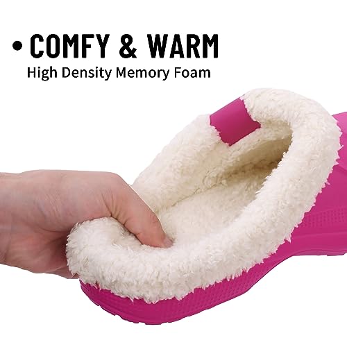 Image of Beslip Fur Lined Clogs for Women & Men Fuzzy Slippers with Memory Foam