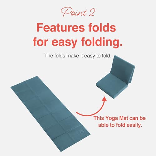 Image of Primasole Folding Yoga Travel Pilates Mat Foldable Easy to Carry to Class Beach Park Tear resistant Travel Picnics 4mm Thick 9 Colors