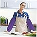 JUMPLAWN 2Pairs Oilproof Arm Sleeve Covers Kitchen Cleaning Tool Protectors for Adults Purple Reusable Oversleeve with Elastic Design for Easy Wear and Comfort