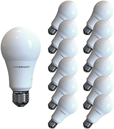 Viribright 751659-12 3038 LED Light Bulb, 100W Equivalent (13W) 6500K General Purpose a-Style, E26 Edison Base (Pack), Daylight, Pack of 12