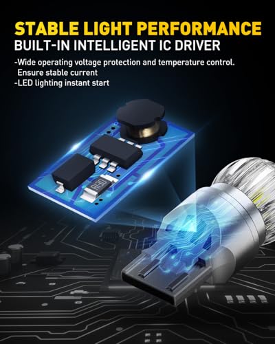 Image of AUXITO 7443 LED Bulb White, Reverse Light 7440 7441 7444 T20 Super Bright for Backup Light Tail DRL Brake Signal Parking Lights Daytime Running Light Modules, Pack of 2
