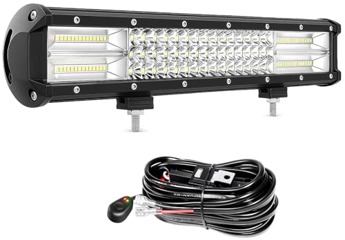Willpower 324W LED Light Bar 22 Pouces Spot Flood Combo LED Barre Lumineuse Brouillard Offroad Conduite Conduite Lumières de Travail avec Faisceau de Câblage pour ATV...
