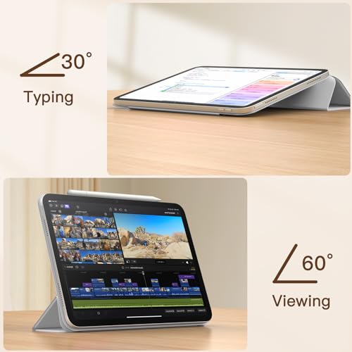 JETech Magnetic Case for iPad (A16) 11th/10th Generation (2025/2022), Magnetic Attachment, Slim Tablet Cover with Auto Wake/Sleep (White)