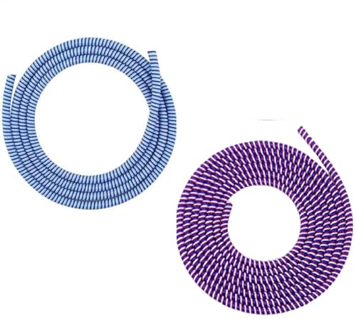 Image of Spiral Cable Protector, Data Cable Protective Sleeve, Headphone Saver, Charger Protective Cover, Wire Repair /Strain Relief Cable Wrap Tube for USB Data Cable Headphone Cable (Blue+purpal)