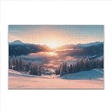 Puzzle 500 Piezas Adultos Puzzle Paisaje Invierno Rompecabezas Adultos XXL 52 x 38cm, Impossible Rompecabezas, Jigsaw Arte Juego Educa Familiar Aliviar El Estrés, Regalos para Hombres y Mujeres U-41