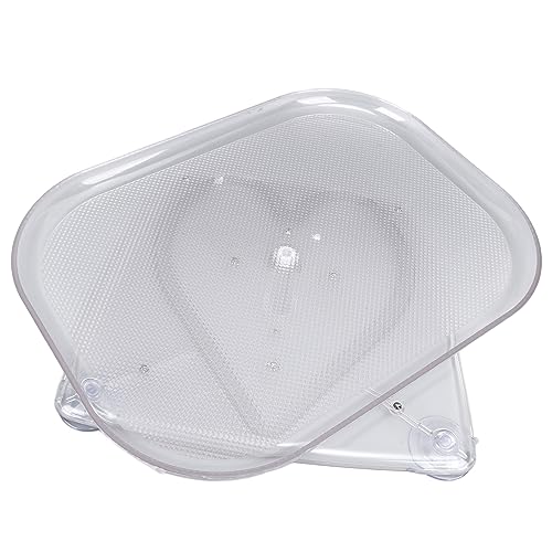 Turntable Organizer, Refrigerator Turntable Organizer Transparent Rectangular Rotating Tray Fridge Organizer Countertop Condiment Storage Rack (L)