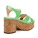 GUAVAIVY Women's 3-Inch Chunky Wedge Sandals - Open Round Toe Platform with Adjustable Ankle Strap, Solid Color Heels for Work, Party & Date Nights Grass Green Patent Size 8