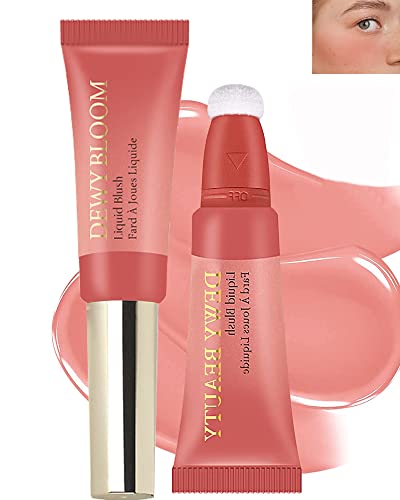 Creme Blush Beauty Wand, Matte Creamy Cheek Blusher Stick with Soft Cushion Applicator, Liquid Blush Makeup Dual Use for Cheeks & Lips, Weightless, Long-Wearing, Dewy Finish, Contour Blush Wand-101
