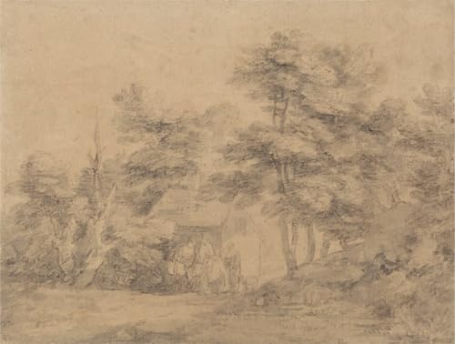 Lienzo Gainsborough Paesaggio boscoso con figure 60x90cm cuadro clásico para regalo