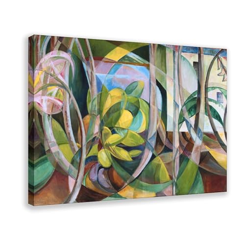 Peinture de plantes abstraites pour salon moderne avec cadre