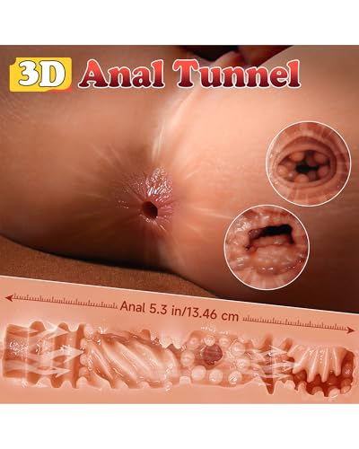 Image of Coocfan Realistic Dildo Sex Doll, 6.9in Silicone Stroker with Suction Cup | 3.8LB Pocket Pussy Male Masturbator Stroker with Dildo Anal Butt, Dual-Purpose Design Works as Realistic Dildo for Women Men