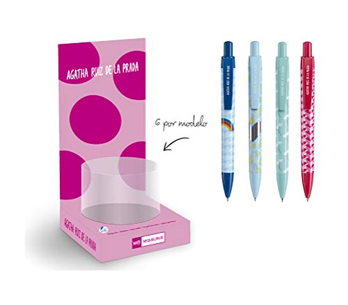 Stylos de créateur Agatha Ruiz de la Prada Miquelrius avec de jolies paillettes fines