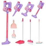 9 in 1 Reinigung Set für Kleinkinder Spielzeug, Reine kinderpflege-kostüme, bis sie vom richtigen staubsauger, dem Spielzeug Besen und den mopp sowie kinderrollenspielen als mädchen und Jungen (Lila)