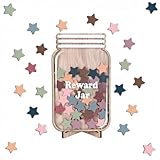 FDHBDF Belohnungsglas Kinder Belohnungssystem Kinder, 1 Set Sternen-Lern-Belohnungsglas mit Farbigen Sternen, Für Grundschule Klassenzimmer Familie, Passend für Lehrer Eltern(dunkel)