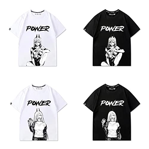 JUANZI パワー Tシャツ チェンソーマン 半袖 夏服 コスプレ衣装 キャラクター 血の悪魔 公安退魔特異4課 記念 応援シャツ コレクション 日常服 肌着 柔らかい 快適 男女兼用 人気漫画 グッズ 学園祭 文化祭 イベント おしゃれ ゆったり 柔らかい キャラクタープリント かわいい コスプレシャツ 記念シャツ 通勤 通学 誕生日プレゼント (B,M)のサムネイル