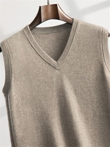 Men’S Wool Vest Sleeveless V-Neck Pullover Soft Warm Waistcoat Sweater Thin Wool Knit Daily Casual Tank Tops3