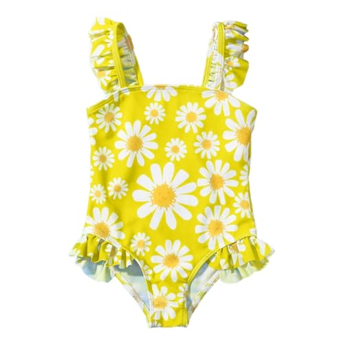 Genérico Bañador Natacion Niña Traje de Baño Deportivo Infantil Conjunto Bikini para Niñas con Estampado y Cubierta