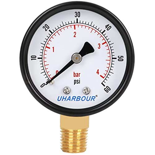 Uharbour Manomètre mécanique à double échelle pour gaz et eau, 1 Cover