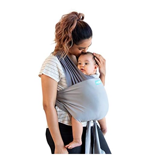 Moby Easy-Wrap Carrier | Baby Carrier and Wrap in One for Mothers, Fathers, and Caregivers | Designed for Newborns, Infants, and Toddlers | Holder Can Carry Babies up to 33 lbs | Smoked Pearl