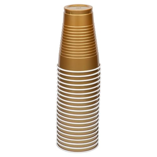 JAM Paper Plastic Party Cups - 12 oz - Gold - 20 Glasses/Pack