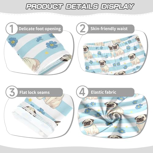 Wusikd Cartoon Pugs Girls' Leggings Toddler Doodles Cute Kids Yoga Pants Dance Active Tights 4T3