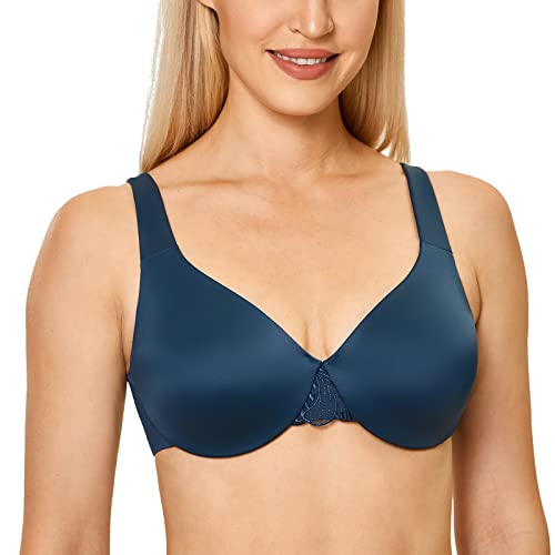 AISILIN Sujetador Minimiseur Talla Grande Sin Relleno con Aros Copa Completa Mujer Legion Blue - Cordón 95G thumbnail