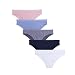 Ruxia Women's Hipster Panties Seamless Low-Rise Cheekini Panty Soft Stretch Bikini Underwear M (Multi Colors,Pack Of 5)