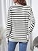 Spriolim Women's Striped Sweater Fashion 2026 Puff Long Sleeve Knit Top Casual Crew Neck Pullover Sweaters Black, X-Large