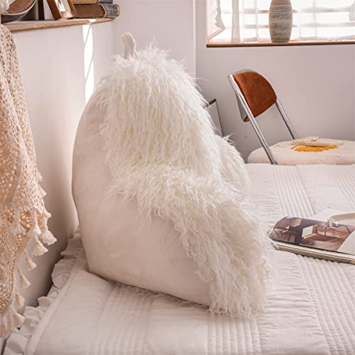 Meeting Story Reading Pillows Rabbit Faux Fur Shaggy With Arms Bed Rest Pillows Grey Back Pillow For Bed, Bed Chair Arm Pillow Bed Rest Pillow For Adults, Teens, Kids (Gold Beige) #TOP5