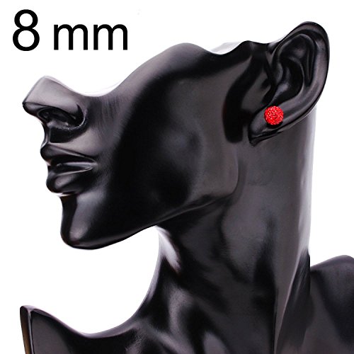 JewelrieShop Rhinestones Crystal Ball Stud Earrings Set Fireball Disco Ball Pave Bead Earrings Hypoallergenic for Women3