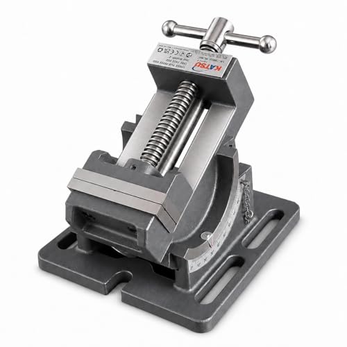 Image of KATSU Tilting Drill Press Vice 3 Inch 75mm, Professional Pillar Drill Machine Milling Tilting Angle Vice for Steel Work Workbench Table Bench Clamp Benchtop 4021633