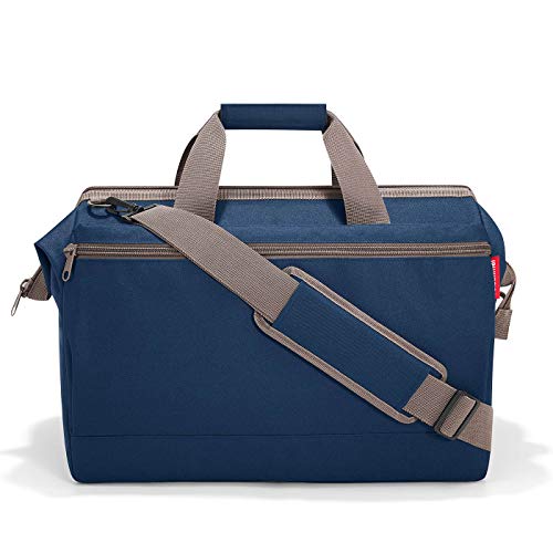 reisenthel allrounder L pocket - un sac type sacoche docteur avec 2 grands compartiments zippés à l'extérieur, grande ouverture à arceaux, 6 compartiments intérieurs, 2 poignées, en noir, Couleur:blau - Image 5