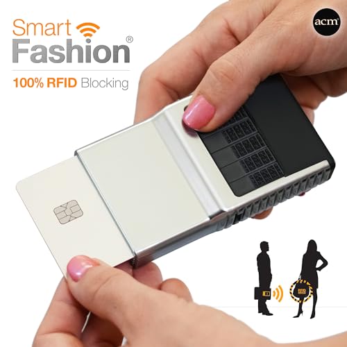 ACM 2.0 with Money Clip, Individual Card Selection, Scratch & Damage Free Card Protection, RFID Blocking Wallet for Men & Women (Chrome Silver)2