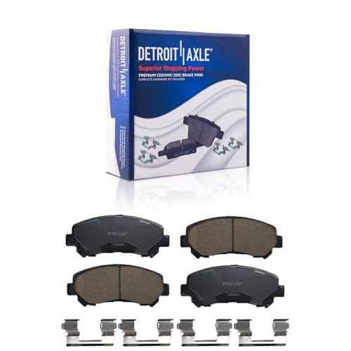 Image of Detroit Axle - Front Brake Kit for 2010-2013 Suzuki Kizashi 11.81 inch inch Disc Brake Rotors Ceramic Brakes Pads with Hardware 2011 2012 Replacement