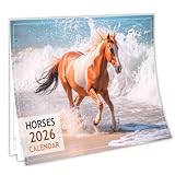 2026 Horses Desk & Wall Calendar A3 (Opens from A4) – 12 Month Monday Start – Regal Horse & Stallion Photography – Twin Wire Bound – 150gsm Premium Paper – Made & Designed in the UK