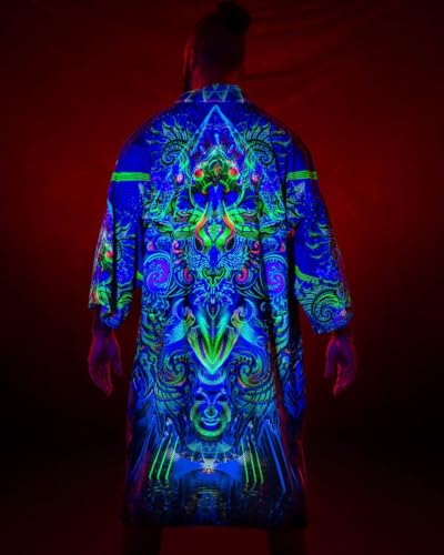 Mystic Mind Unisex Kimono - Festival-Goers Lightweight Psychedelic Kimono, One Size Fits Most, UV Reactive3