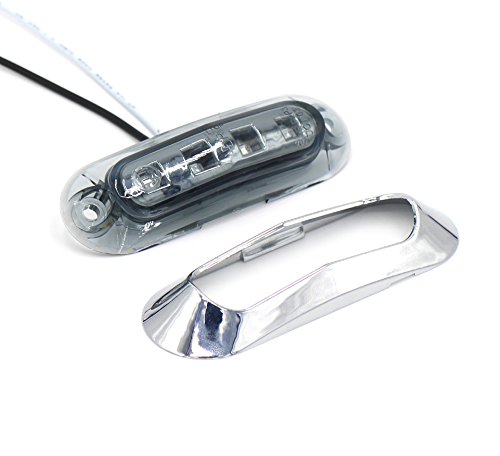 10 Pcs Tmh 3.6 Inch Submersible 4 Led Smoked Lens Red & Amber Side Led Marker ( 5 + 5 ) 10-30V Dc , Truck Trailer Marker Lights, Marker Light Amber, Rear Side Marker Light, Boat Cab Rv #TOP4