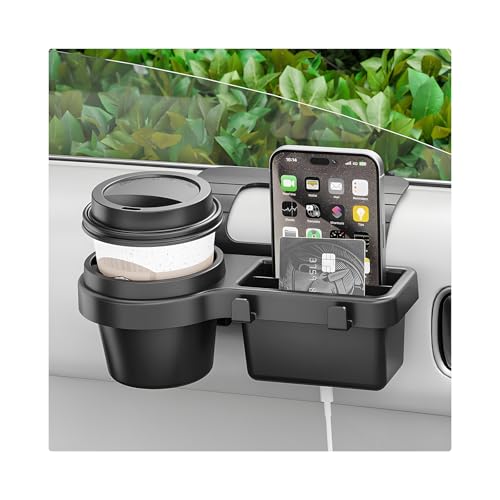 Sbulhia Car Window Multifunctional Storage Organizer Vehicle Door Side Hanging Storage Rack with Cup Holder Auto Window Mount Organizer for Cell Phone Earphone Key Water Cup