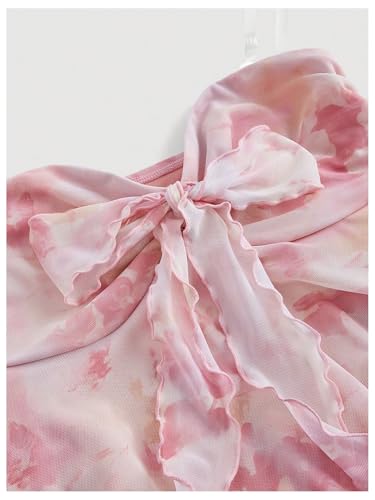 Floerns Girl's Tie Dye Sleeveless Bandeau Mesh Bowknot Hanky Hem Boho Tube Top4