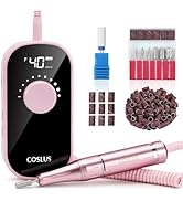COSLUS Professional Rechargeable Electric Nail Drill 40000 RPM, Portable Nail File with Storage S...