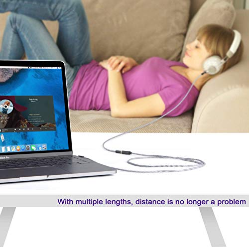 Cablecreation 3.5Mm Male To Female Stereo Headphone Extension Cable Bundle With 3.5Mm Female To Female Audio Adapter Coupler, Compatible With Car Stereo, Speakers And Headphones #TOP2