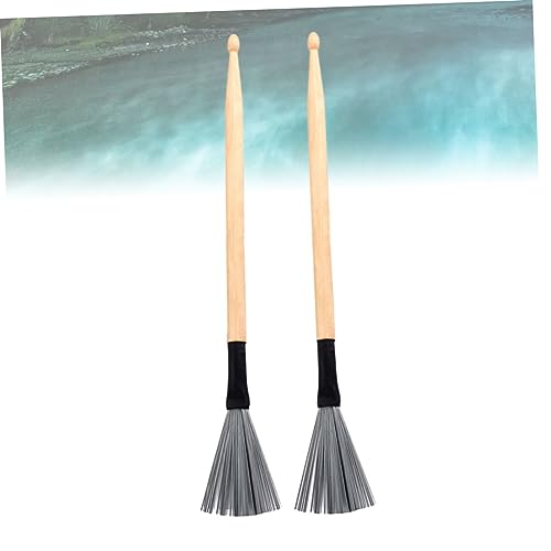 2 piezas de baquetas para batería con cepillo de alambre de acero, para principiantes y jazz miniatura 4