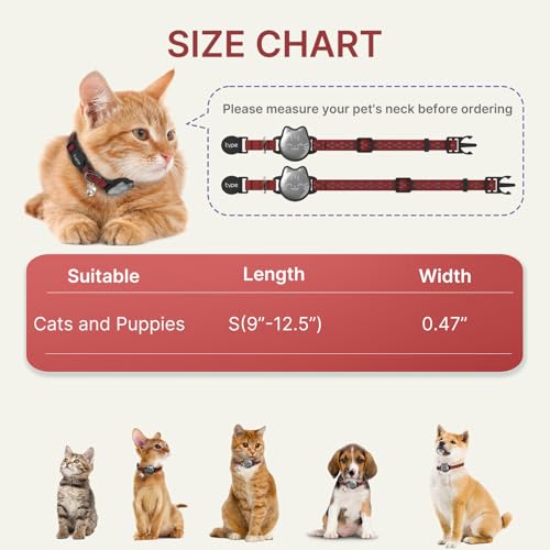 Waterproof Airtag 2nd & 1st Cat Collar, Breakaway Cat Airtag Collar with Luminous & Reflective Pattern Strap, Lightweight Kitten Collar for Apple Air tag, Hidden Holder for GPS Tracker - Cats, Kittens by typecase - Image 5