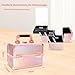 Kosmetikkoffer Aluminium Schminkkoffer, Kosmetikkoffer Kosmetik Beautycase mit Spiegel, Tragegriff & Schloss, Multifunktional Make-up Koffer zur Aufbewahrung von, Kosmetik und Zubehör (Gold)