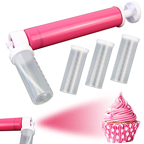 Rainmae Manual Airbrush for Decorating Cakes, DIY Baking Tools with 4pcs Cake Spray Tube for Kitchen DIY Baking Cake Cupcakes Cookies and Desserts Decorating Cake Icing Coloring Tool, Kitchen Supplies