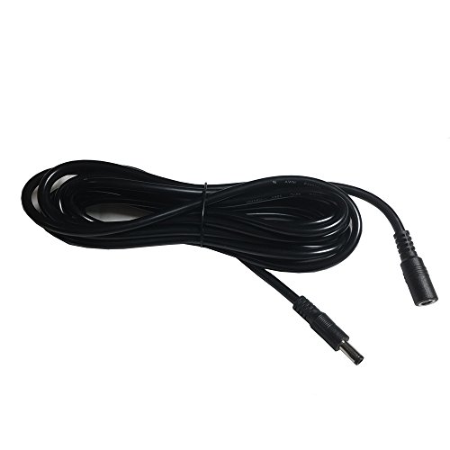 Hanvex HDCX12T 12ft 2.1mm x 5.5mm DC Power Adapter Extension Cable, 18AWG Heavy Duty Cord for 12V, 24V Wireless Camera, LED, and More