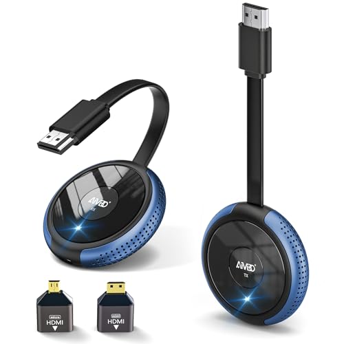 AIMIBO HDMI Wireless 4K, 5.8G Wireless TV Transmitter and Receiver, Plug & Play, No App, 165FT/50M HDMI Sender Receiver Streaming Media Video Audio for Phone DSLR Laptop PC to HDTV Monitor Projector