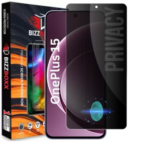 Image of Privacy Screen Protector For OnePlus 15 - Anti-Spy Tempered Glass Gurad, Protect Sensitive Information, Privacy in Public, Fingerprint Working (One Plus 15-6.78 Inch) - Pack of 1