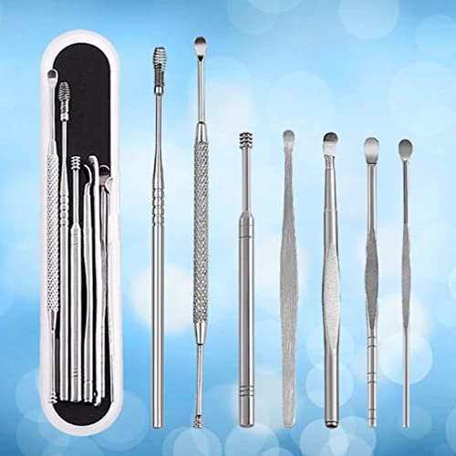 Image of Healeved 7pcs Wax Remover Tool Cleaner Kit Scoop Spoon Earwax Removal Tools Storage Box
