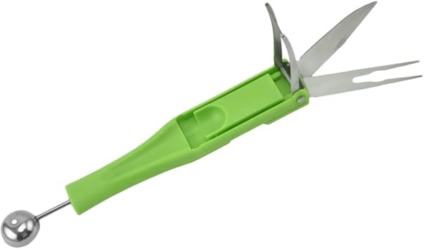 SOLUSTRE Stainless Steel Watermelon Cutter Dual Sided Scoop for Melon Balls Creative Kitchen Gadget for Fruit Carving and Salad Making